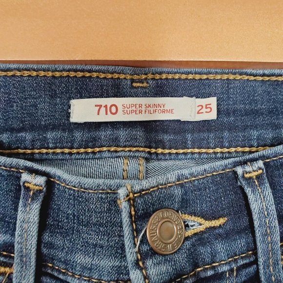 LEVI'S 710 Blue Super Skinny Jeans - Picture 7 of 11
